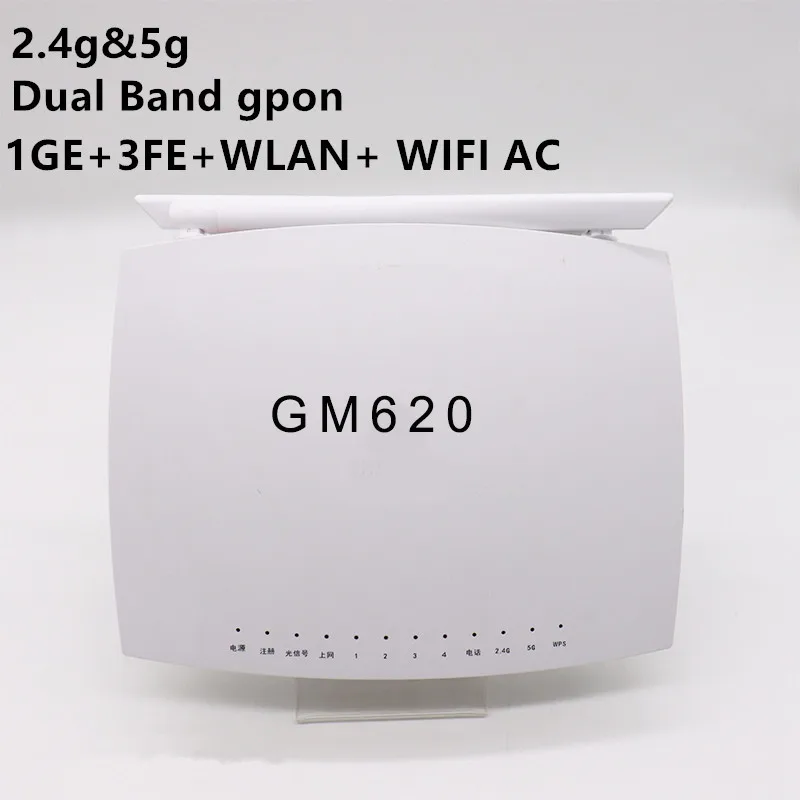 

3/4/5 pcs/lot GM620 ONU 5G Secondhand 1GE+3FE WLAN+2.4g&5g WIFI AC GPON gm620 ONU ONT free shipping FTTH Optical Router