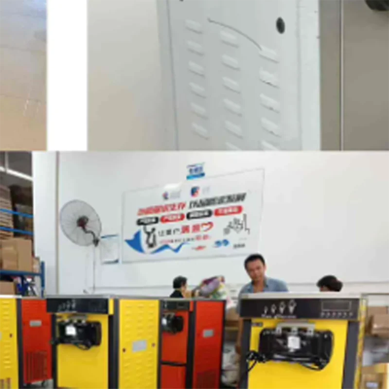 New 3 Flavor Fruit & Milk Soft Ice Cream Machine with Casters Homemade Ice Cream Rolls Maker