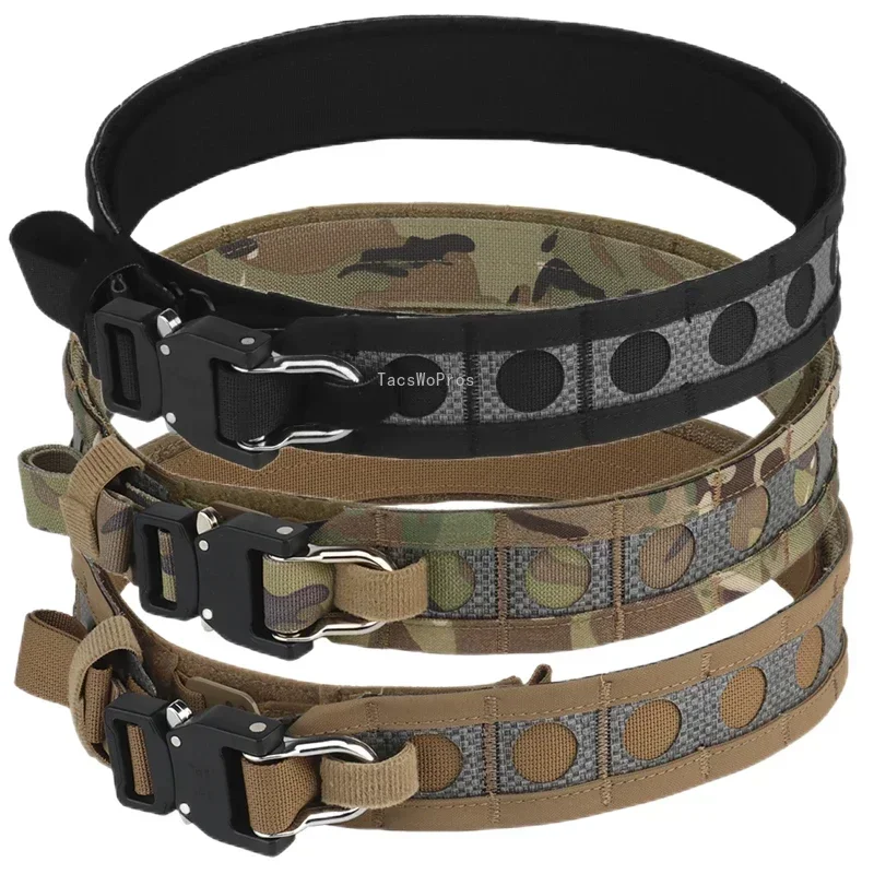 Tactical Combat Belt Double Layer Shooting Hunting Sports Heavy Duty Waistband Military Battle Airsoft CS Training Waist Belts