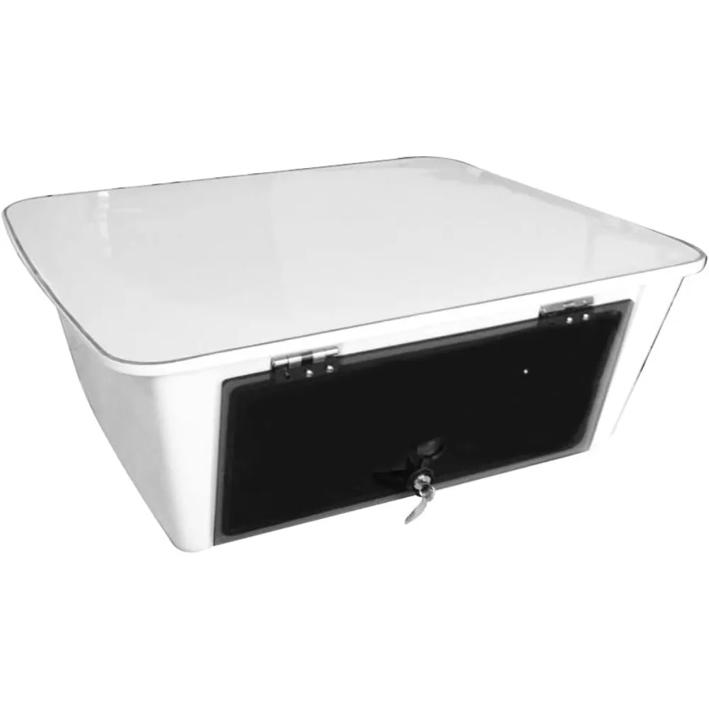 

Dolphin T-Top Overhead Marine Electronics E Box Fishing Boat Tower Center Console Ebox, Fiberglass, Locking Smoked Glass, Stere