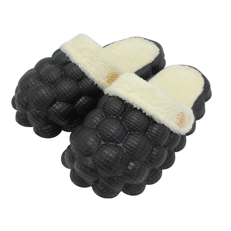 Cotton Bubbles Balls Slippers bubble slides winter warm massage slippers couples non-slip removable indoor slippers ladies shoes