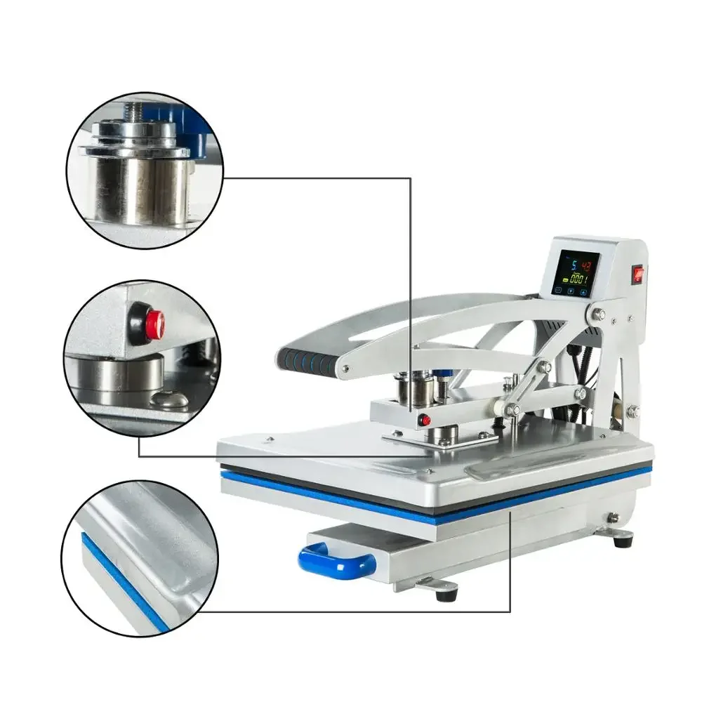 

Semi-Automatic Magnetic Heavy Duty Auto Open Optional Working Table Sublimation T-shirt Heat Press Machine