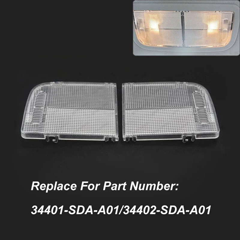 2 قطعة/المجموعة الداخلية سقف خريطة ضوء مصباح غطاء للعدسات اليسار + اليمين 34402-SDA-A01 يناسب لهوندا أكورد سيفيك القراءة غطاء خفيف عدسة
