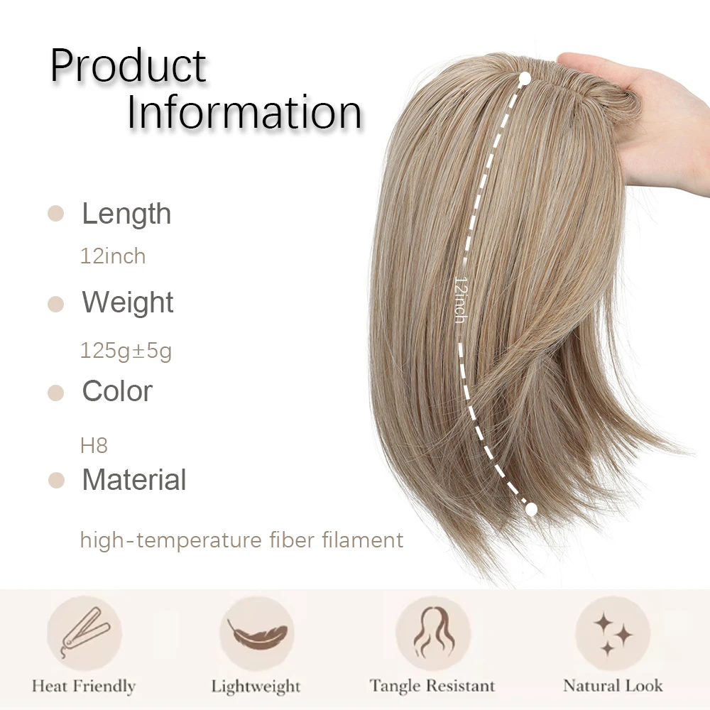 Synthetic Ombre Blonde Short Straight Bobo Middle Part Curtain Bangs Heat Resistant Hair Wig for Ladies Daily Party Cosplay