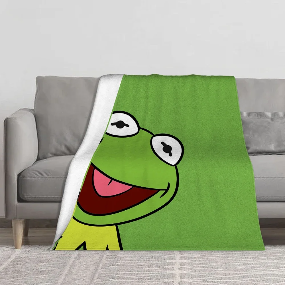 Blanket Kermit The Frog Printing Anti-pilling Flannel Blanket Funny Gift Picnic Travel Home Bed Sofa Bed Sofa Chair Blanket