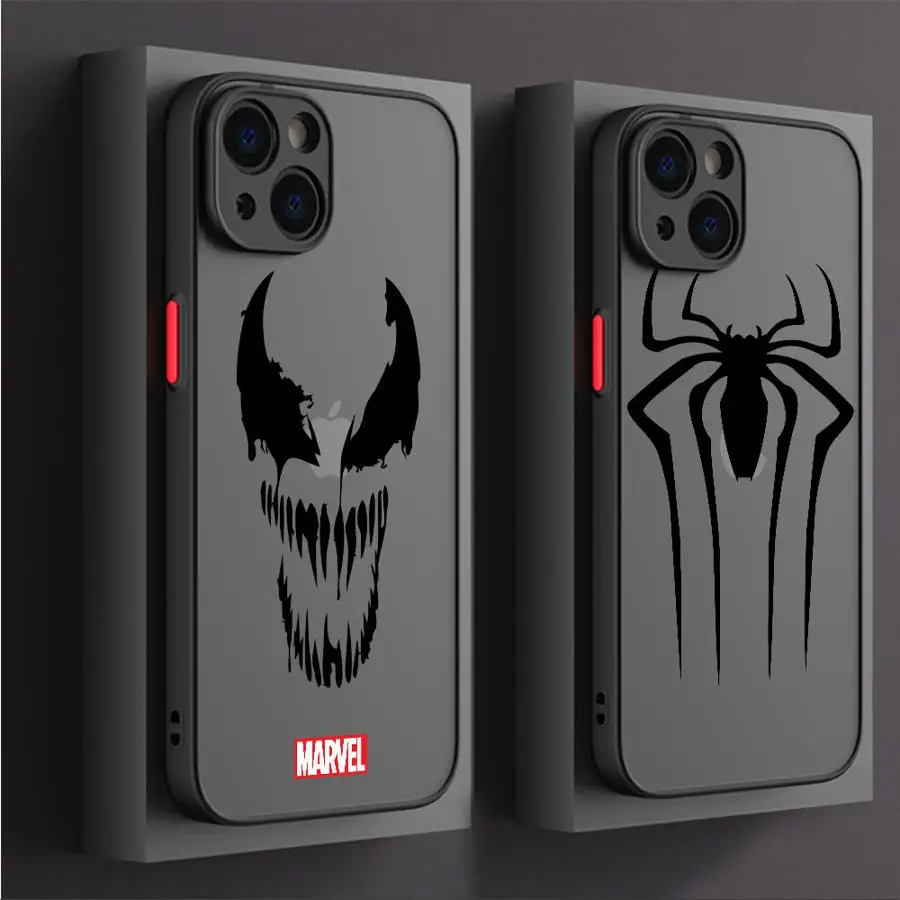 Marvel Spiderman Ironman Phone Case for iPhone XR X 14 16 Plus XS Max 8 Plus 13 Mini 15 Pro Max 12 11 Pro 7 12 Pro Matte Cover image 3