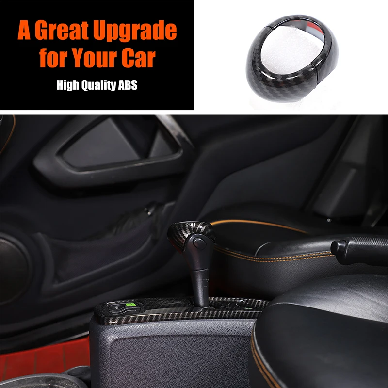 

2piece set ABS carbon fiber For Mercedes-Benz Smart 451 Fortwo 2009-2015 car center gear shift head cover sticker accessories