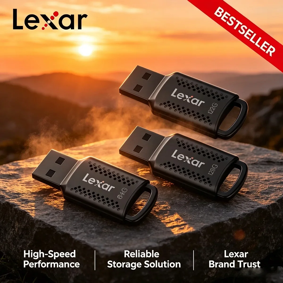 Lexar Black Memory Stick USB Flash Drive V400 Original Flash U Disk USB 3.2 32GB 64GB 128GB for Computer Pro Max