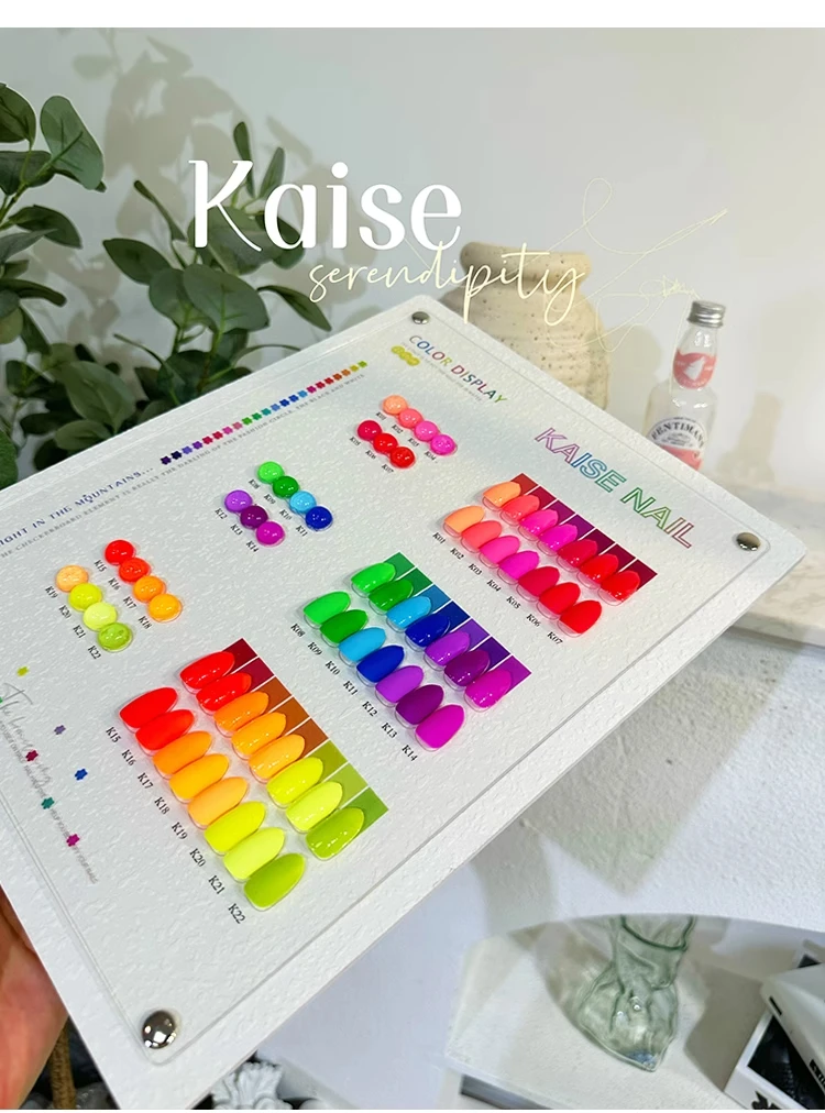 KAISE Fluorescent color 22 Colors Nail Gel Set Nail Art Kit 2024 New Hot item Professional Fashion Nail Shop Nail Salon Custom