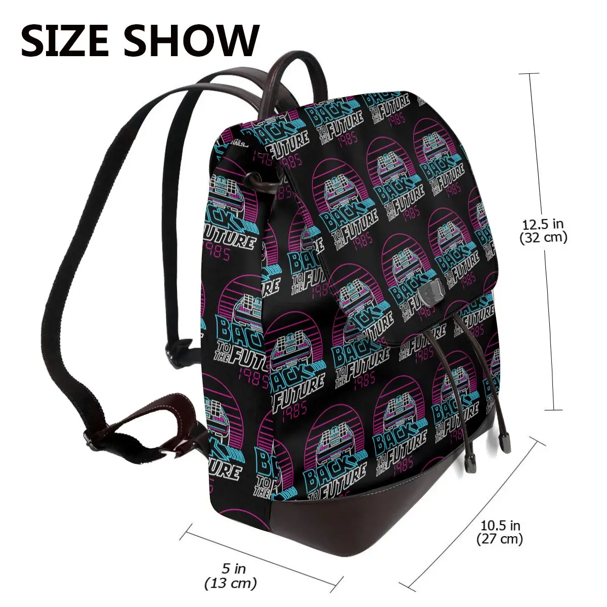 Back To The Future 80s Delorean Future 1985 Bookbag School Student Bags Hiking Travel Daypack for Women Fashion Derma Backpack