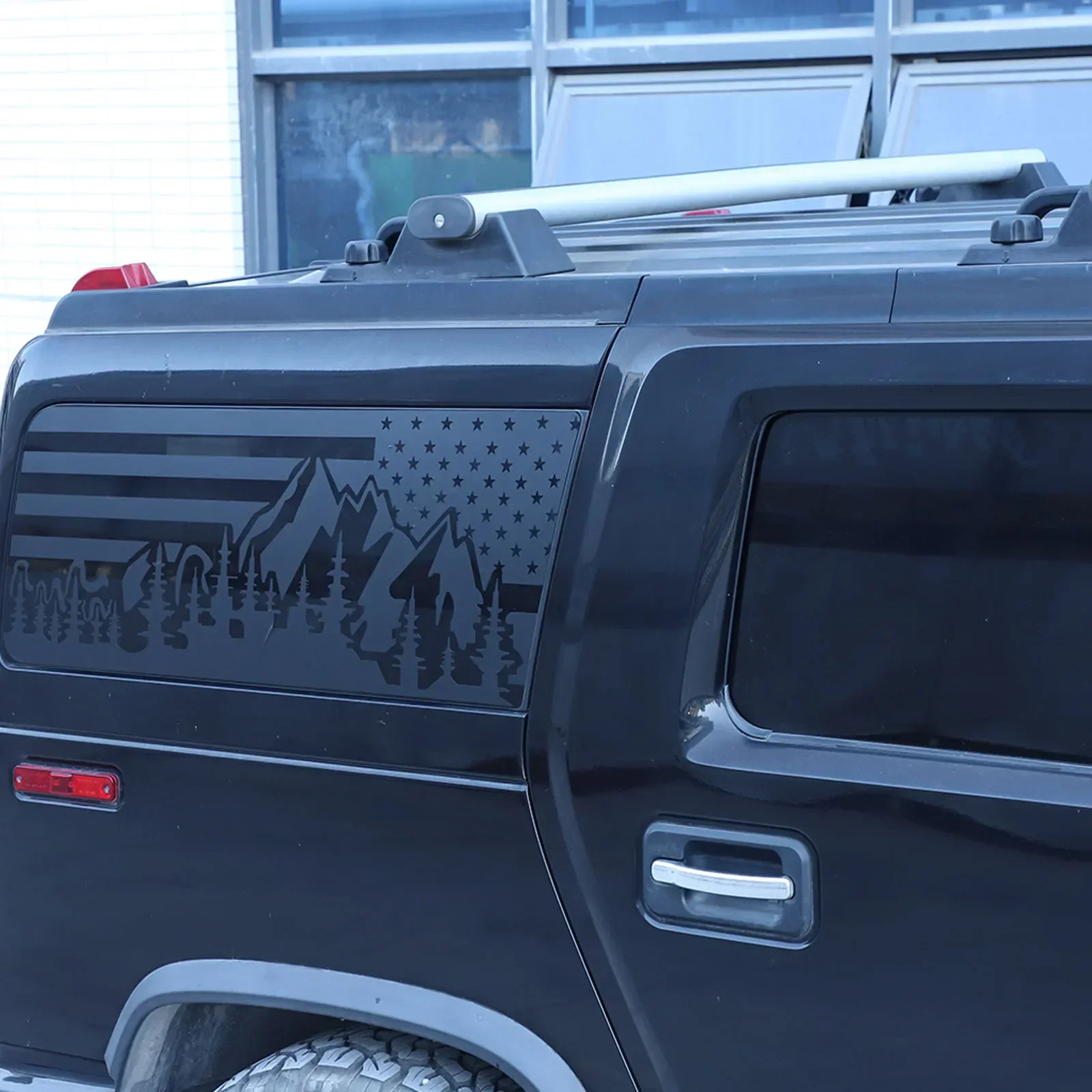 

For Hummer H2 2003-2009 H3 2005-2009 car styling Black Car Rear Window Windshield Graphic Decal sticker car Accessories