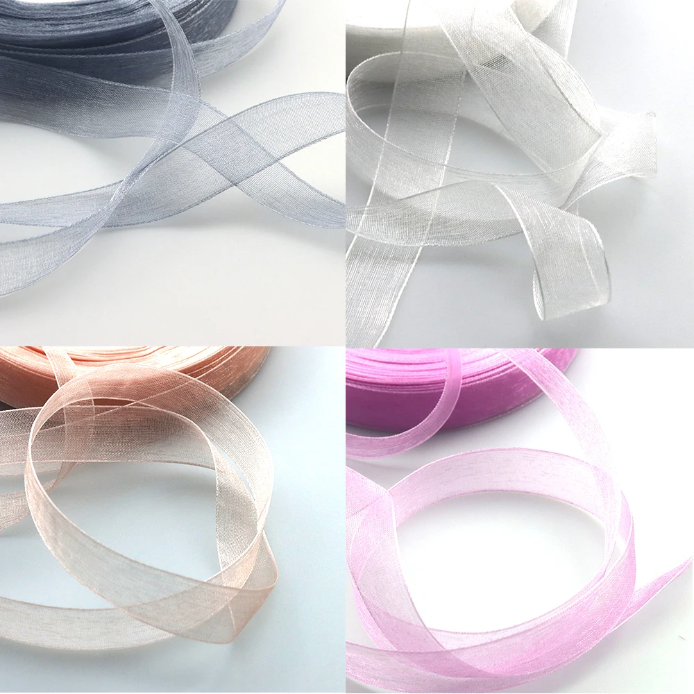 15MM 5M/Batch Organza Satin Yarn With Home Gift Decoration DIY Jewelry Dance Festival Gift Box Decoration