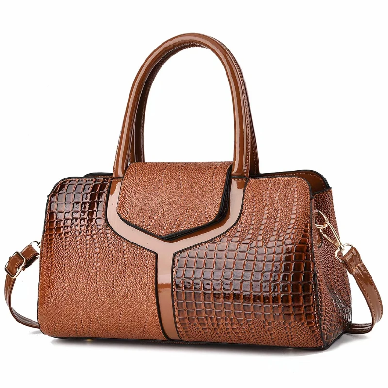 Fashionable New Women\'S Handbag Classic Retro Shoulder Bag Large Capacity Crocodile Pattern Crossbody Bag Minimalist Tote Bag