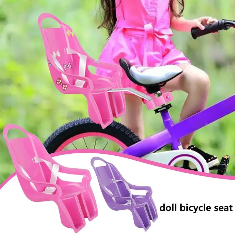 Tija de sillín de bicicleta para niños, asiento de muñeca con soporte para bicicleta de niño con pegatinas decorativas