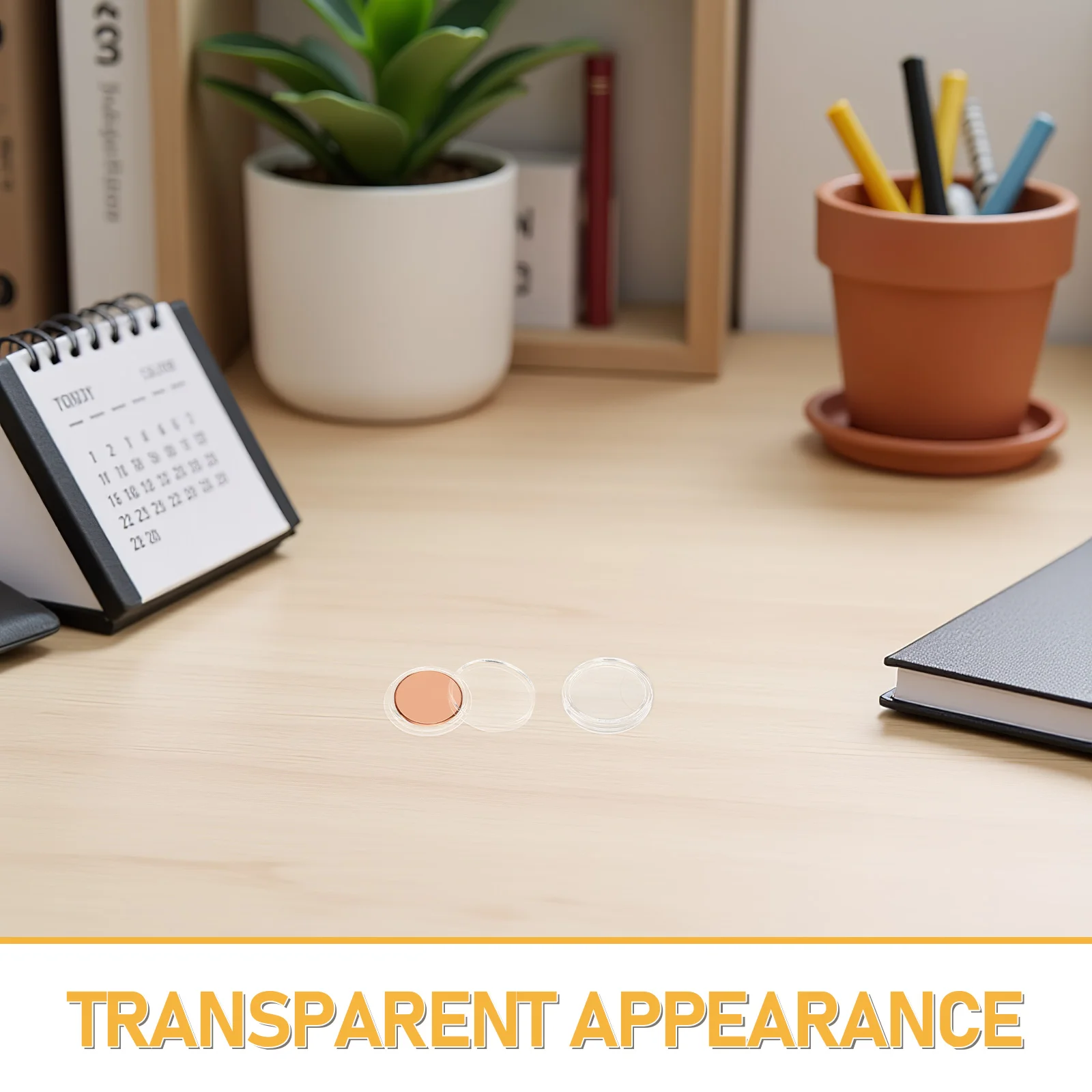 100Pcs Hard Coin Collection Box Clear Single Coin Holders for Collectors Protective Storage Case Transparent Round Capsules