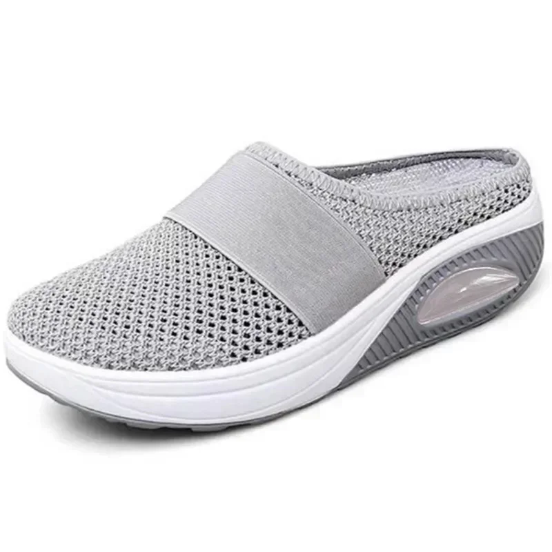 Women's Summer Slippers Mesh Breathable Premium Slippers Retro Anti-Slip Casual Women Platform Plus Orthopedic Diabetic Sandals