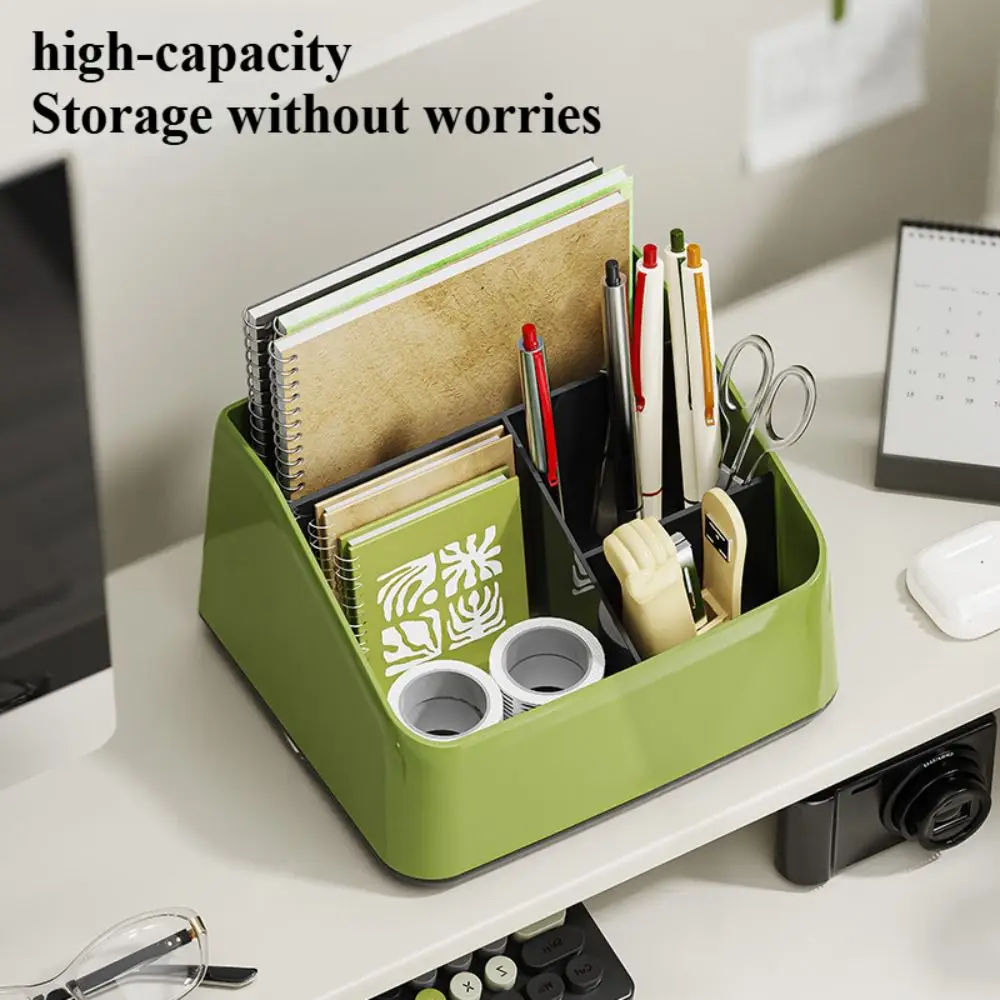 

Simple Large Capacity Desktop Organizer Student ABS Storage Box Mini Sundries Stationery Organizer Case Household