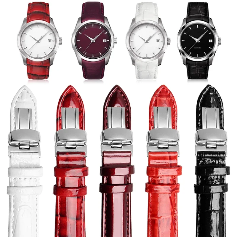 

18mm Patent Leather Ladies Watch Strap for Tissot Watch Bands 1853 Woman Bracelets Female Belts for Couturier T035207 T035210A