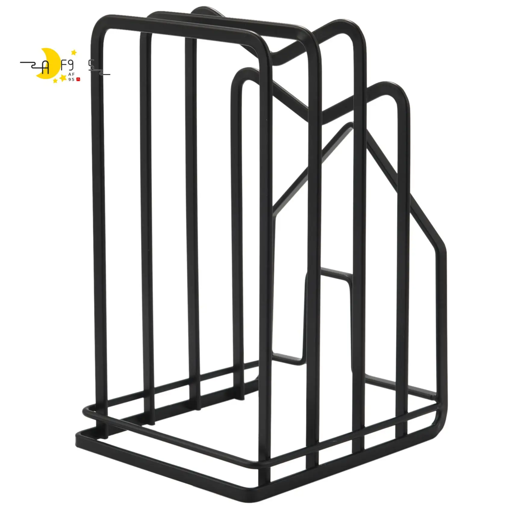 

AF95-Cutting Board Rack Chopping Board Organizer Stand Holder Kitchen Countertop Pots Pan Lids Rack Organizer Flat Steel