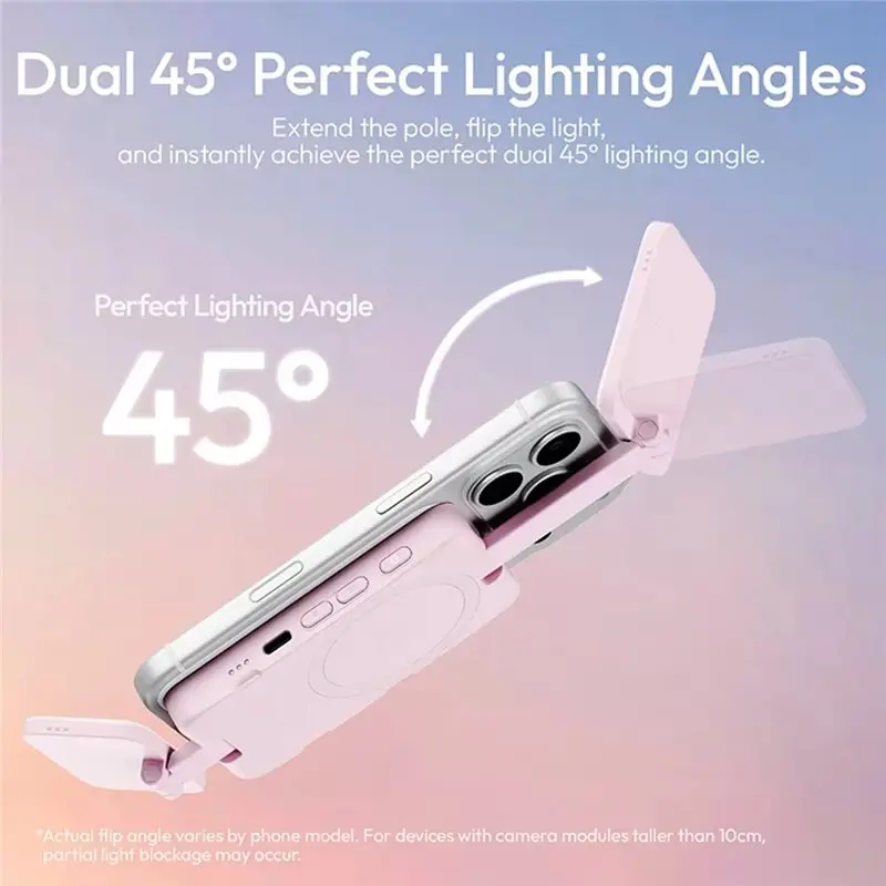 BAAE GL01 Magnetic Fill Light Adjustable Dual-Side Selfie Light 2700-6500K Dimmable Clip-On Phone Light For Live Vlog Black