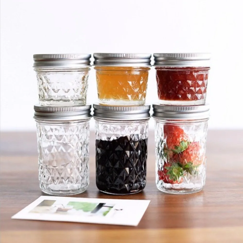 Glass Mason Jar Transparent Glass Sealed Bottle New Transparent Glass Jar for Fruit Juice Jam Dried Fruit Kitchen Supplies