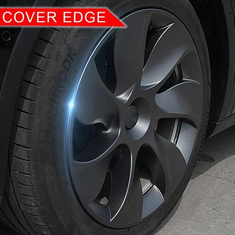 4PCS Hub Cap Performance Replacement Wheel Cap Automobile Hubcap Full Rim Cover Accessories for Tesla Model Y 19-Inch 2018-2024