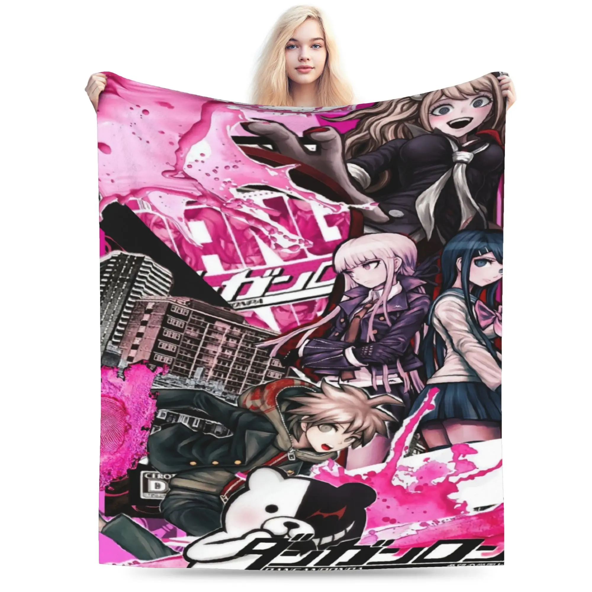 Danganronpa Blanket Nagito Komaeda The Ultimate Super Soft Plush Throw Blanket For Girls Boys Outdoor Flannel Bedspread Bed