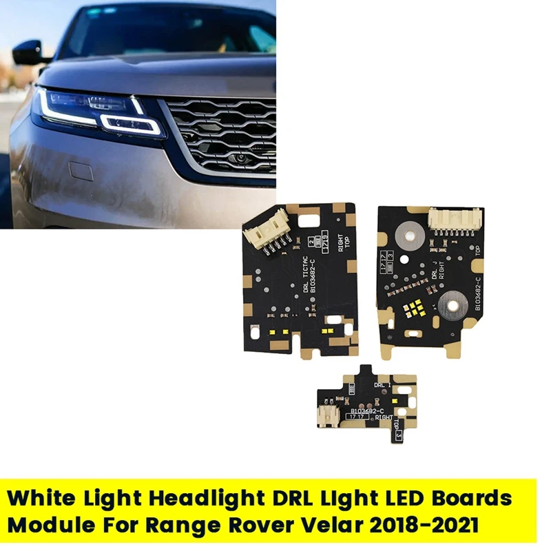 Well-White Light Headlight DRL Light LED Boards Module For Range Rover Velar 2018-2021 LED Angel Eye Chip B103682-C