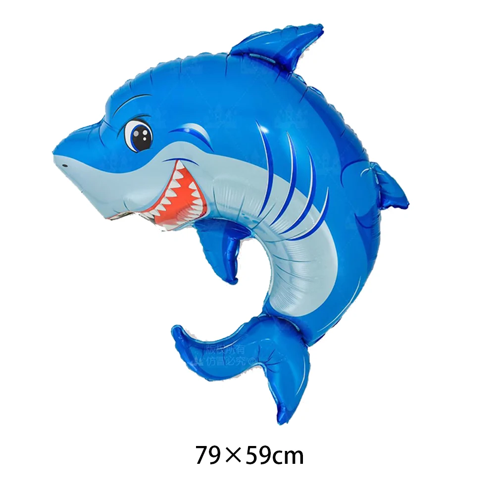 Shark Balloon Ocean Animals Balloon For Kids Boy Child Underwater World Birthday Party Ballons Cute Cartoon Shark Pattern