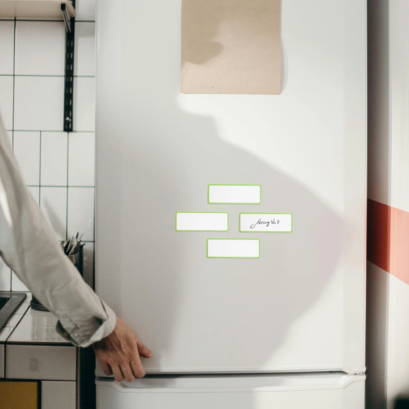 54pcs Reusable Magnetic Dry Erase Labels Waterproof Writable Colorful Border For Classroom Home Office Garage Refrigerator