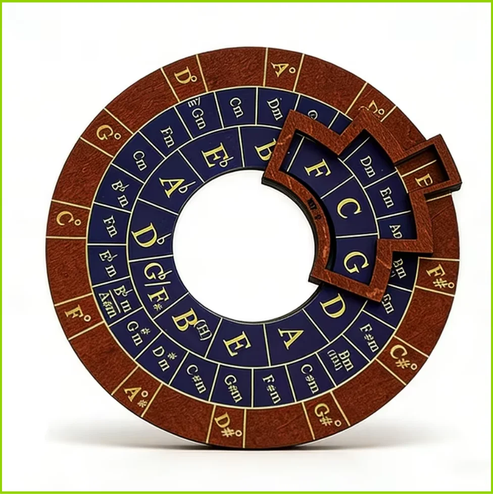 Wooden Melody Tool Round Circle of Fifths Wheel Melody Chord Tool Music Transpose Accessories For Musicians Beginners Songwriter