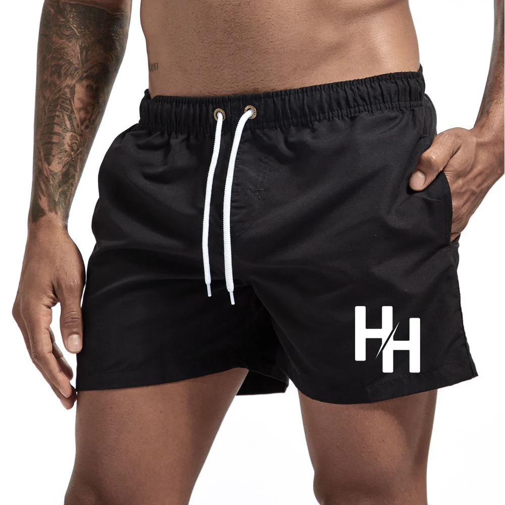 Bañador con bolsillos para hombre, pantalones cortos estampados de verano, pantalones cortos de gimnasio, pantalones geniales informales de Fitness,