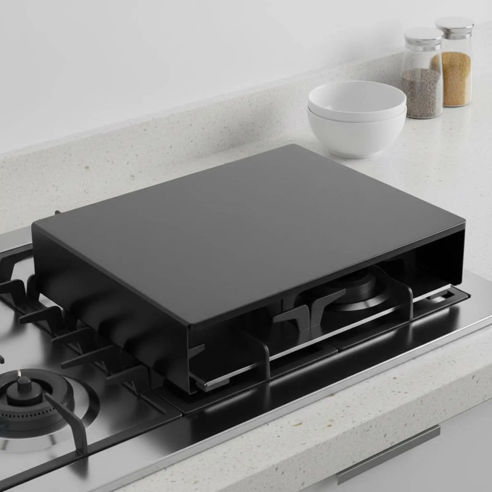 Stainless Steel Cooktop Top Cover Easy to Clean Stainless Steel Cooktop Shelf Gas Range Cover Multipurpose for Apartments