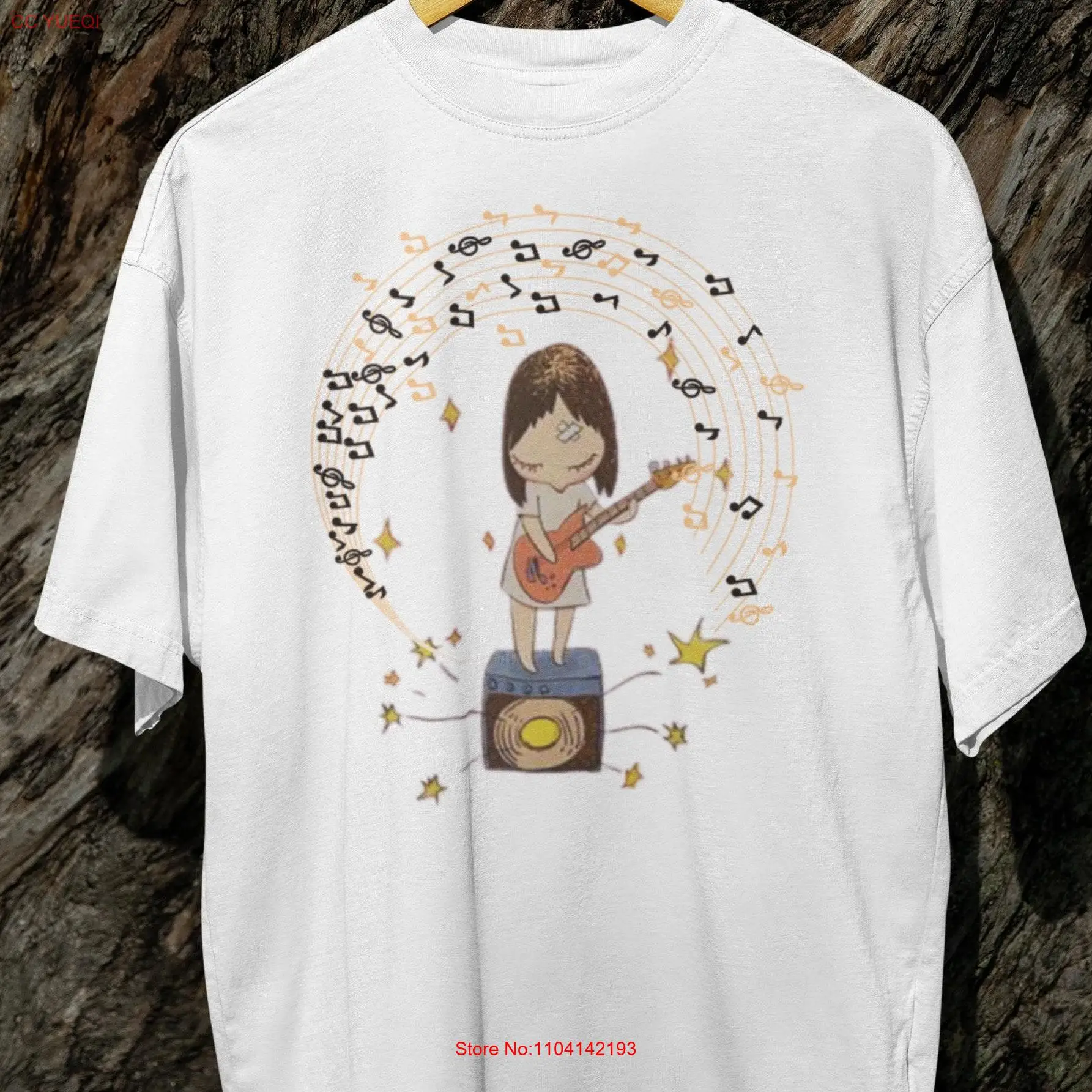 Yoshitomo Nara Guitar T Shirt Artistic and Unique Design Featuring Nara's Iconic Style Soft Cotton for Art Music Lovers