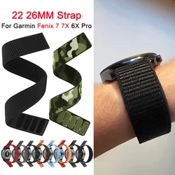 For Garmin Fenix E 8 47mm 51mm 7 7X Pro/Enduro 3 2/Epix Quick Release Bracelet Hook Loop Nylon Sports Watch Band 26mm 22mm Strap