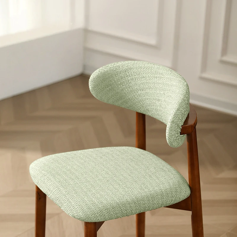 

Modern Nordic Designer Kitchen Dining Arched Back Chair Cover Simple Chenille Stretch Fabric Coffee Shop Backrest Chair Cover