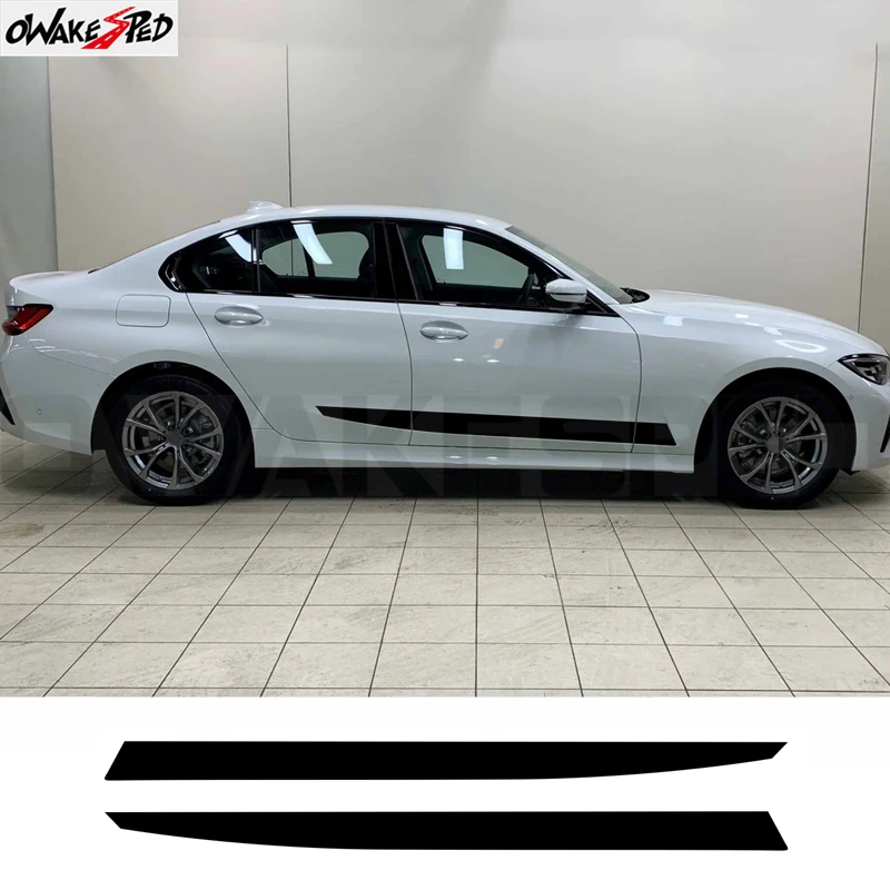 

2 X For BMW 3 Series 2020+ G20 G21 Touring M340i 2021 2022 2023 2024 Carbon Fiber Vinyl Decal Door Side Stripes Skirt Sticker