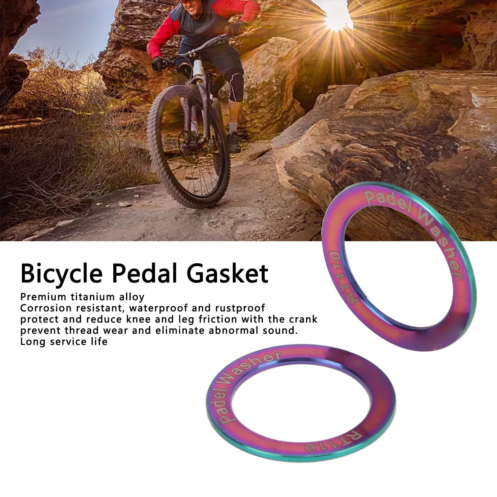 Pedal Gasket Extended Bike Pedal Washers Less Friction Titanium Alloy Remove Noise for Repair for Bike for Maintenance