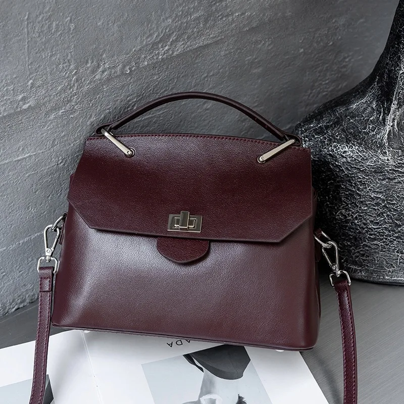 Neue Luxus-Pendlermode-Handtasche aus Vintage-Leder, modische, vielseitige, leichte Luxus-Umhängetasche aus pflanzlich gegerbtem Leder