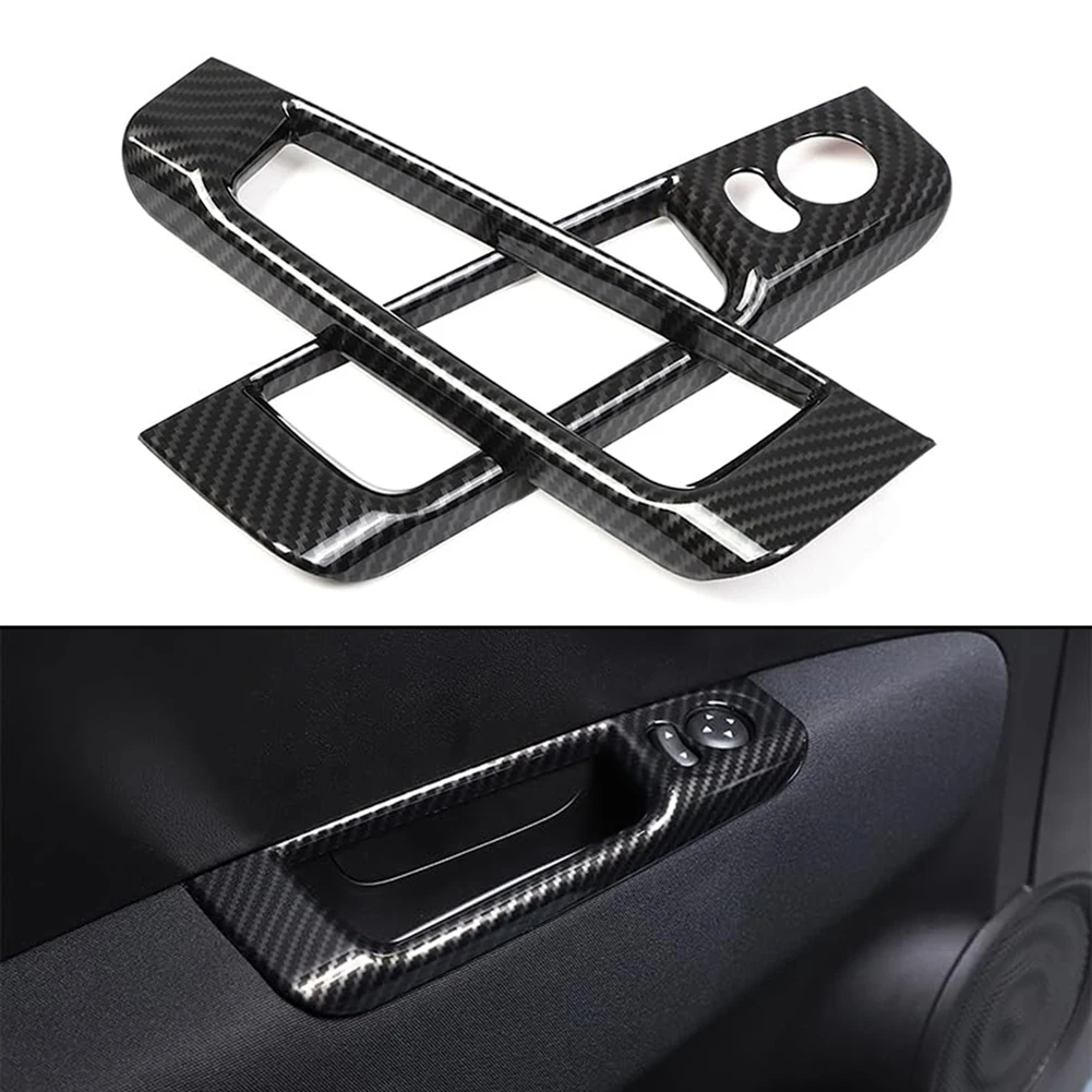 

For Fiat 500 LHD ABS Carbon Fiber Door Handle Switch Frame Compatible with 2010 2022 Models and 595 Car Interior Upgrade