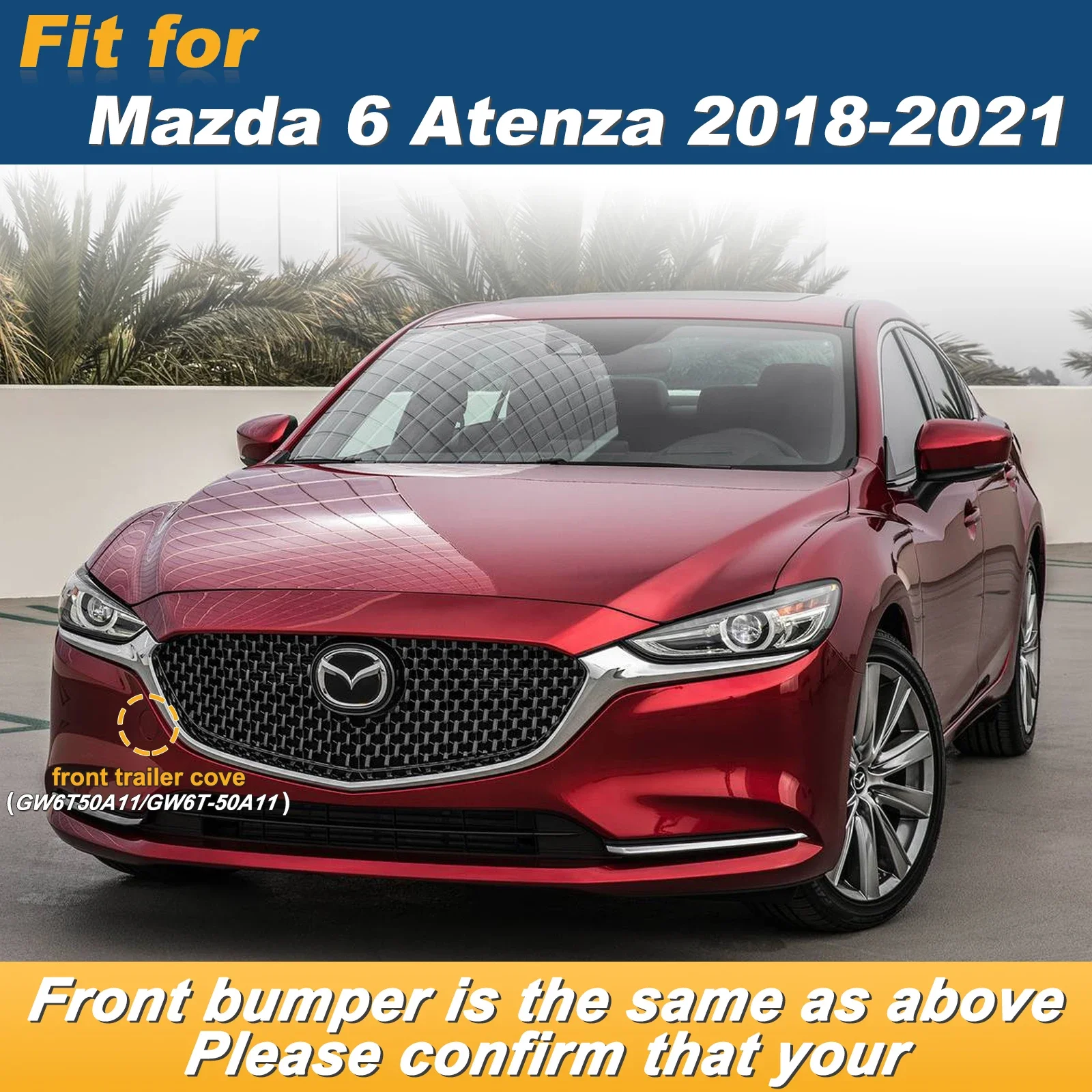 For Mazda 6 Atenza 2018 - 2021 Front Bumper Tow Hook Towing Eye Cover Genuine Style Parts GW6T50A11 GW6T50A11