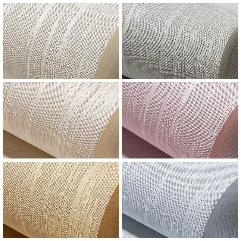 

Simple Pure Color Diatom Mud Wall Paper Modern Living Room Bedroom Vertical Stripes Nonwoven Plain Striped Wallpaper 3D