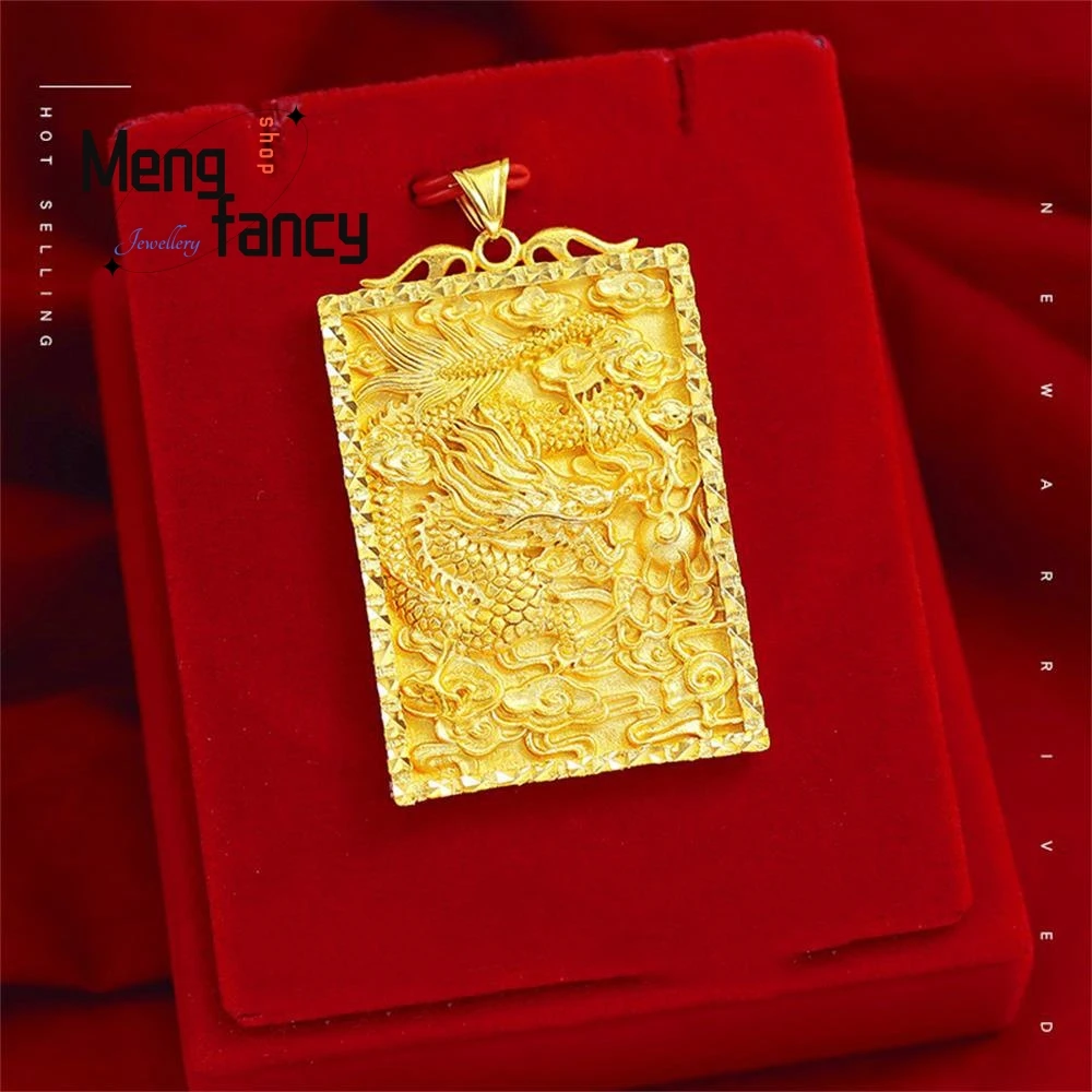 

Vietnamese Sand Gold Guan Gong Dragon Pendant Charms Fashion Luxury Men Gold Plated Necklace Jewelry Amulet Mascots Holiday Gift