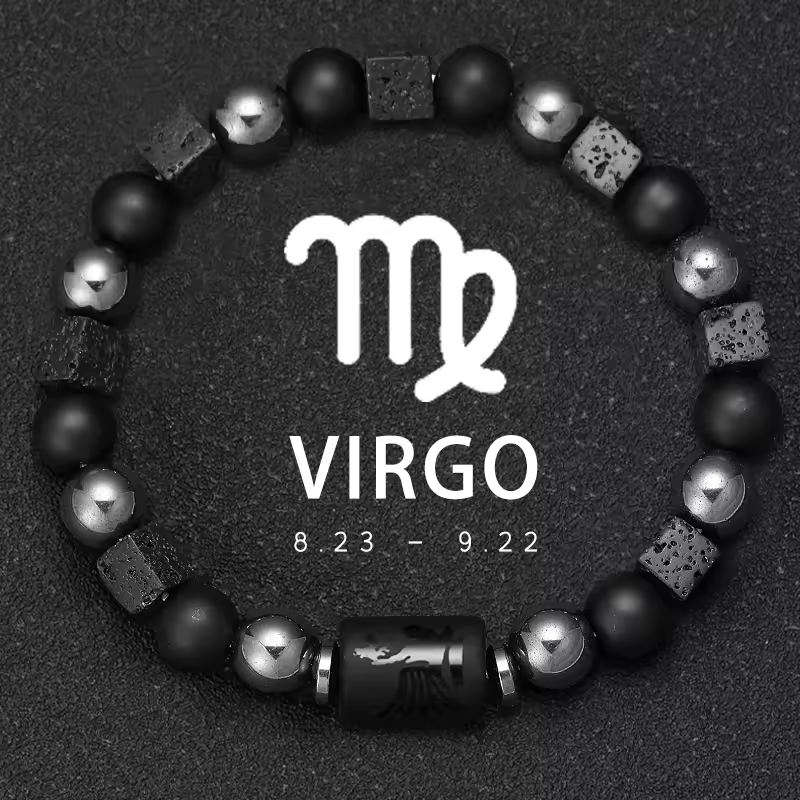 12 Zodiac Bracelets Natural Stone Cancer Virgo Leo Libra Bracelet Couples Friendship Gifts Bracelets jewelry pulsera hombre - Image 12