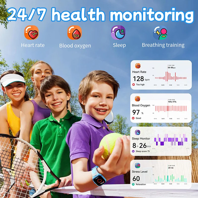 2026 New Children's Smart Learning Watch Alarm Clock LED Flashlight Waterproof Word Storybook Game Healthy Exercise Smart Watch