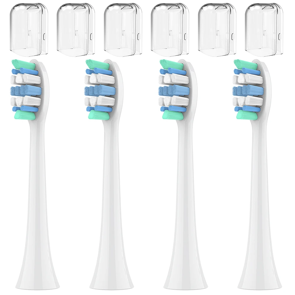 

4 сменных насадки для щеток и 6 чехлов насадок для зубных щеток, совместимых с электрическими зубными щетками Philips Sonicare, для 1100 2100 4100