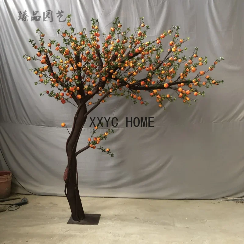 Factory Direct Sales Simulation Floor Pomegranate Tree Decoration Indoor and Outdoor Large Landscape Fake Trees Festival