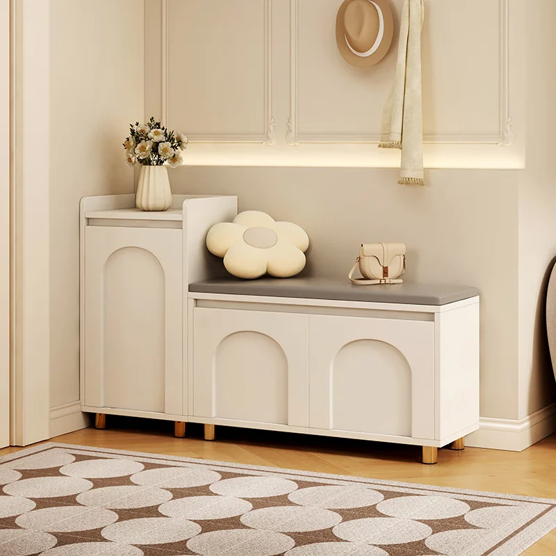 

Cream wind entry door shoe change stool home door can sit shoe cabinet seat stool integrated porch shoe rack door wear stoo