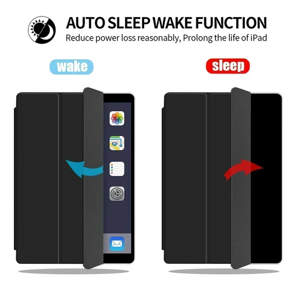 Coque de protection pour Apple iPad Air 2 3 4 5 6 7 8 9 10 ème génération 9.7 10.2 10.9 11.0 2017 2018 Flip Smart Tablet Cover
