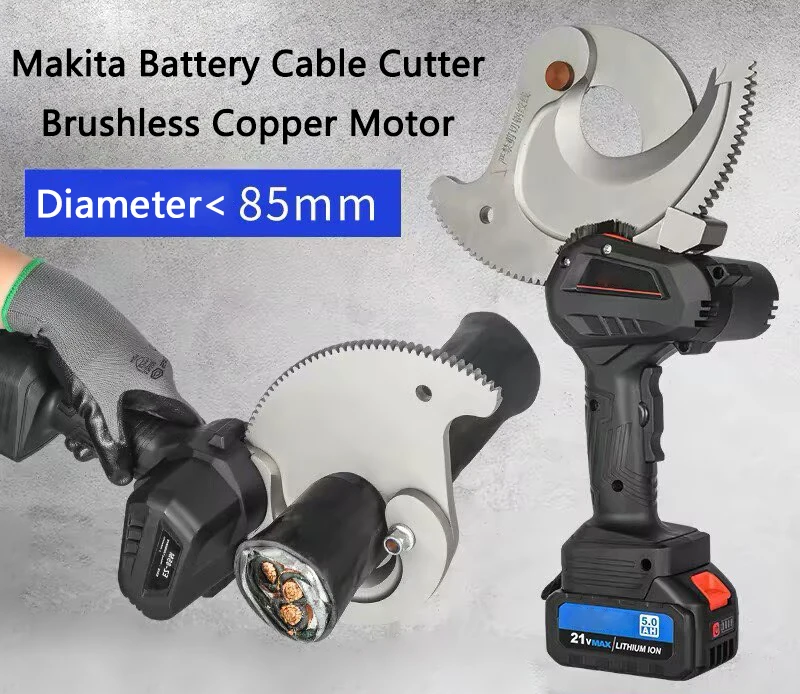 

Ratchet Electric Cable Cutter JY-85 Portable Copper Aluminum Cable Cutter Brushless Copper Motor Reinforced Cable Scissors